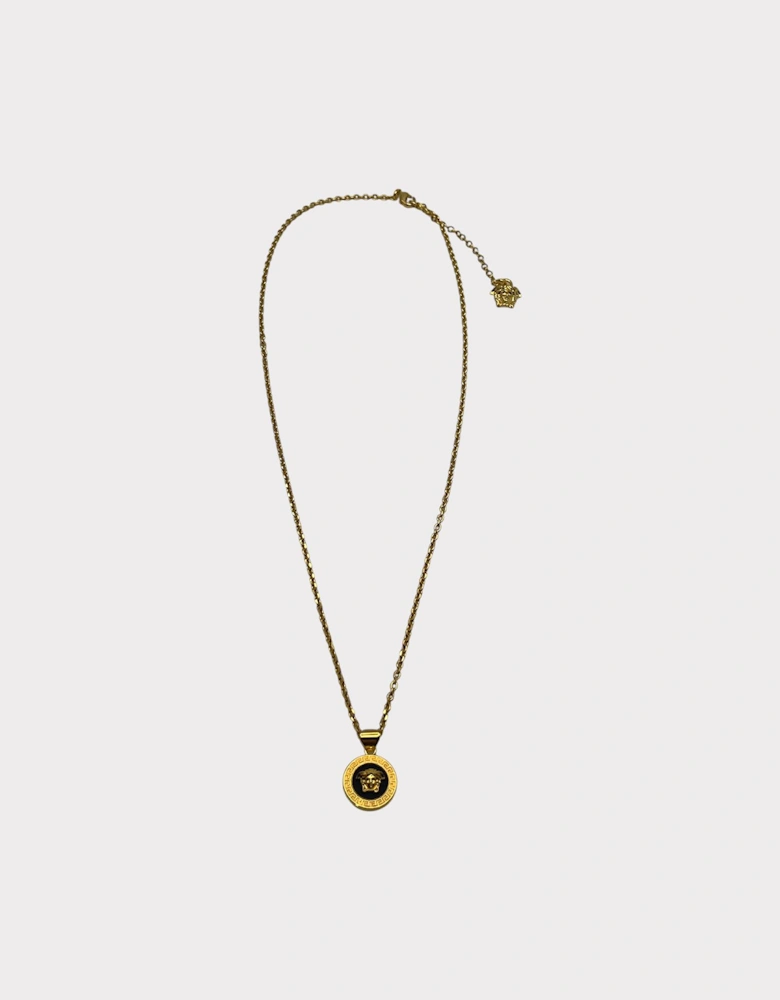 Medusa Head Necklace Black Gold