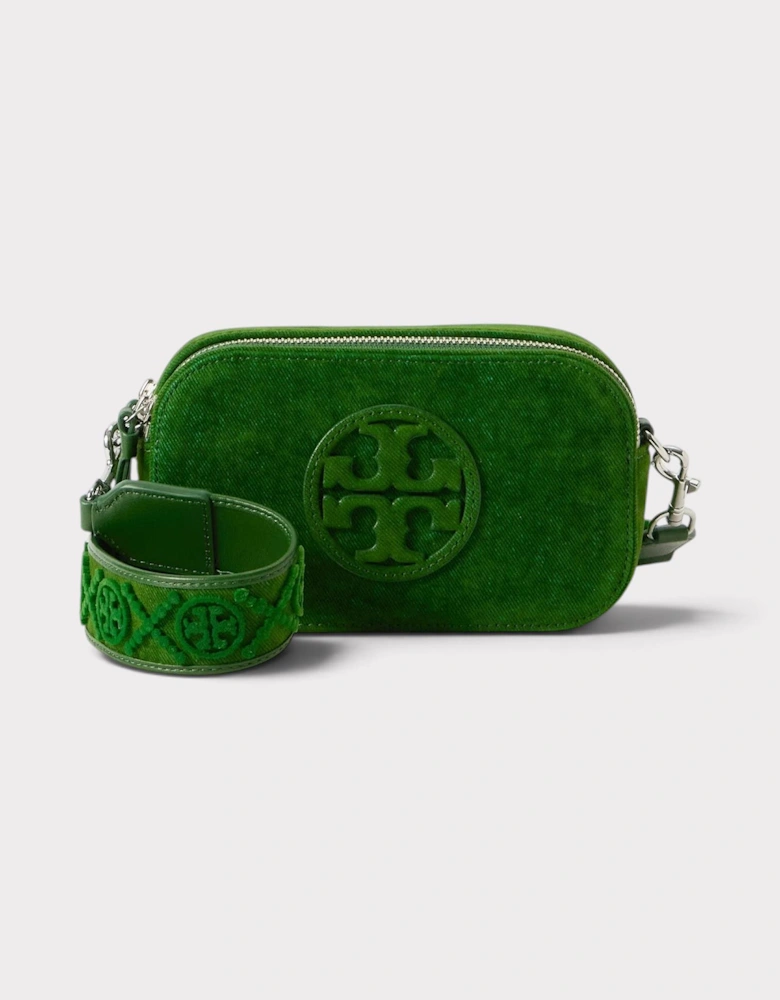 Miller Flocked Mini Crossbody Bag Emerald Green