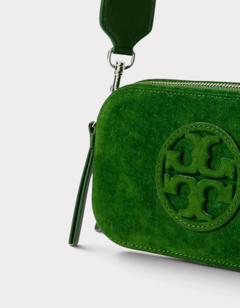 Miller Flocked Mini Crossbody Bag Emerald Green