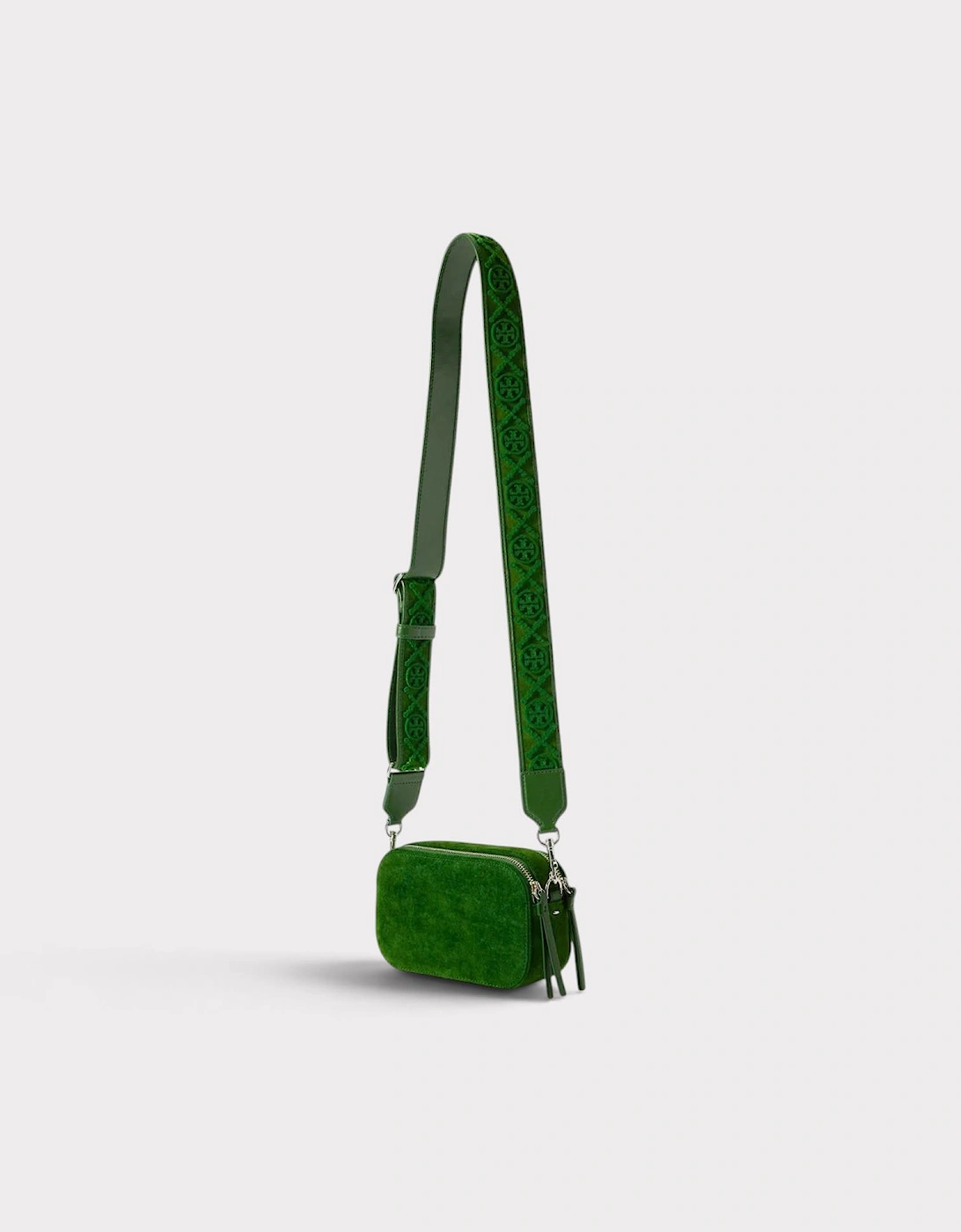 Miller Flocked Mini Crossbody Bag Emerald Green