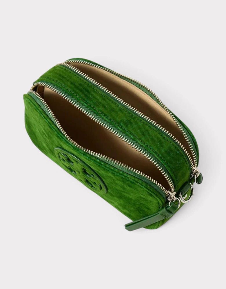 Miller Flocked Mini Crossbody Bag Emerald Green