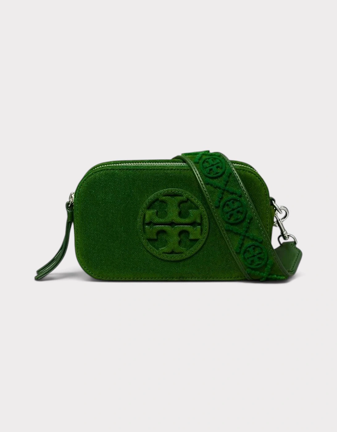 Miller Flocked Mini Crossbody Bag Emerald Green