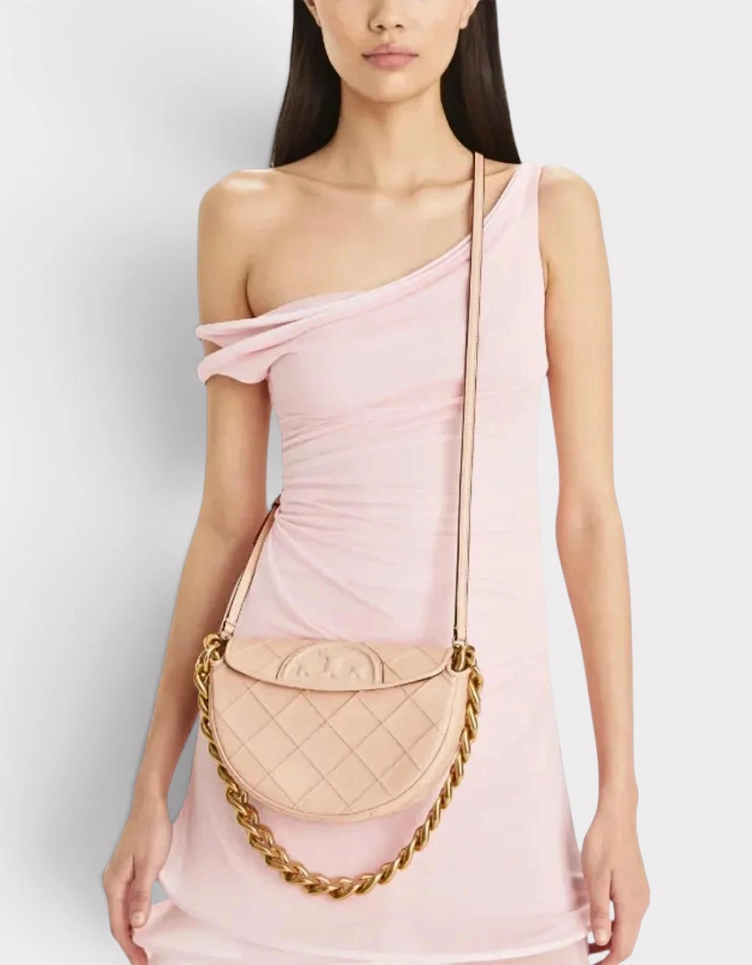 Fleming Soft Grain Mini Crescent Bag Blush Pink