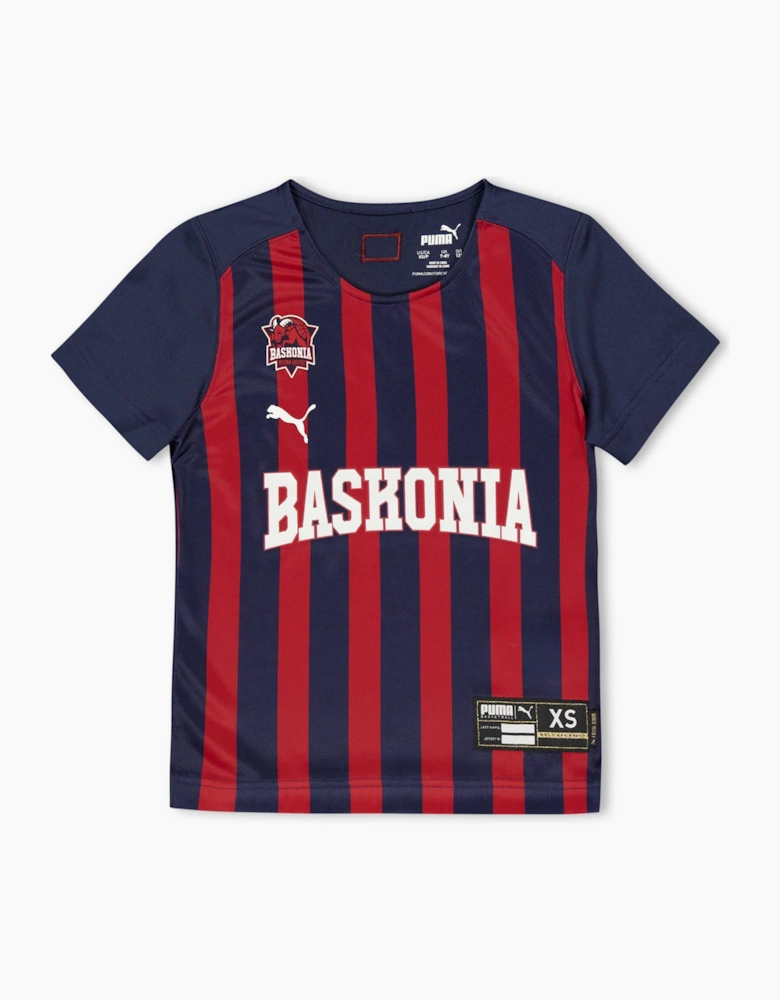 Kids Baskonia Short Sleeve Performance Basketball Jersey