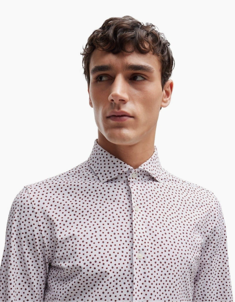 Spread Collar Slim Fit Long Sleeve Oxford Shirt