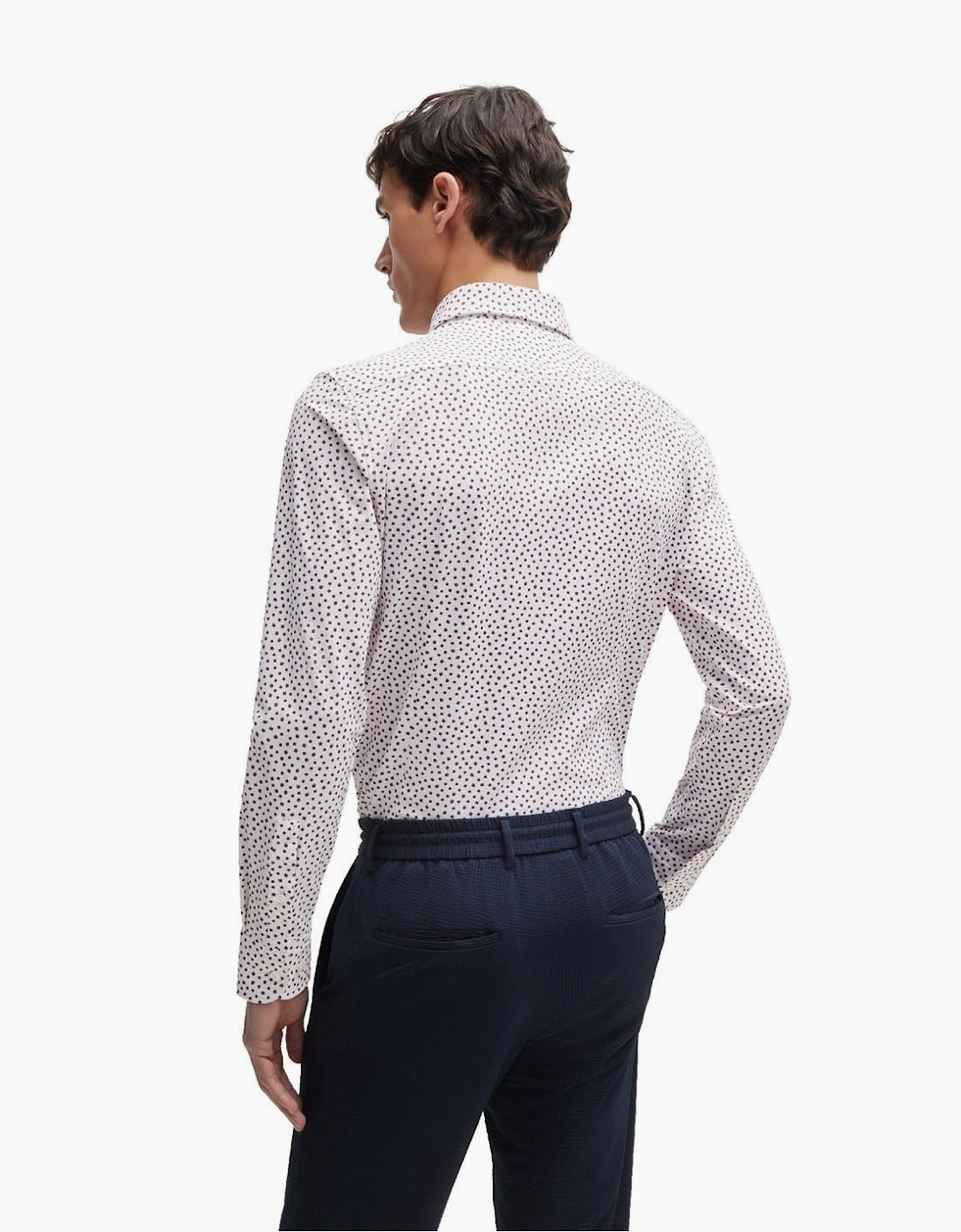 Spread Collar Slim Fit Long Sleeve Oxford Shirt