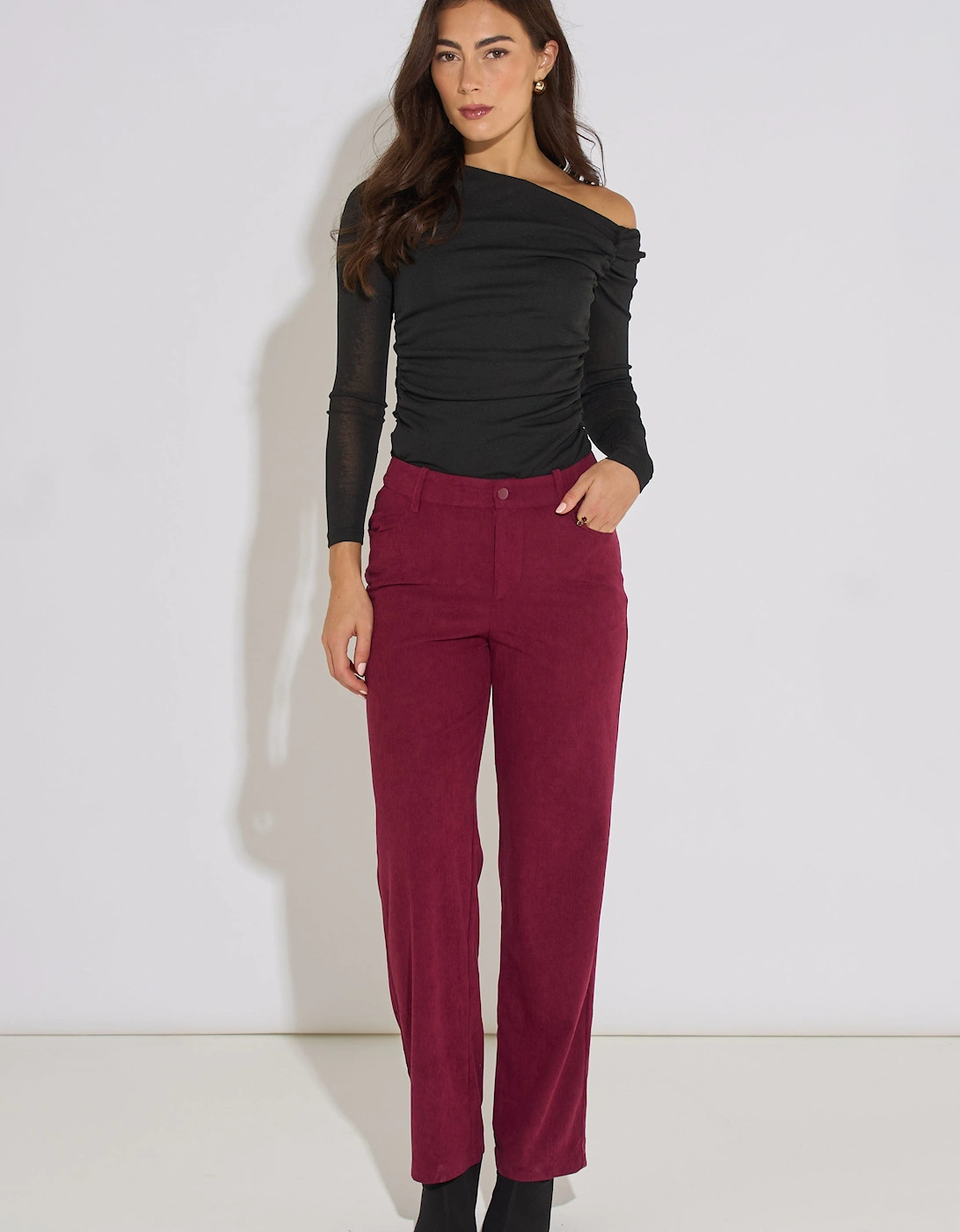 Mulberry Cord Straight Leg Trousers