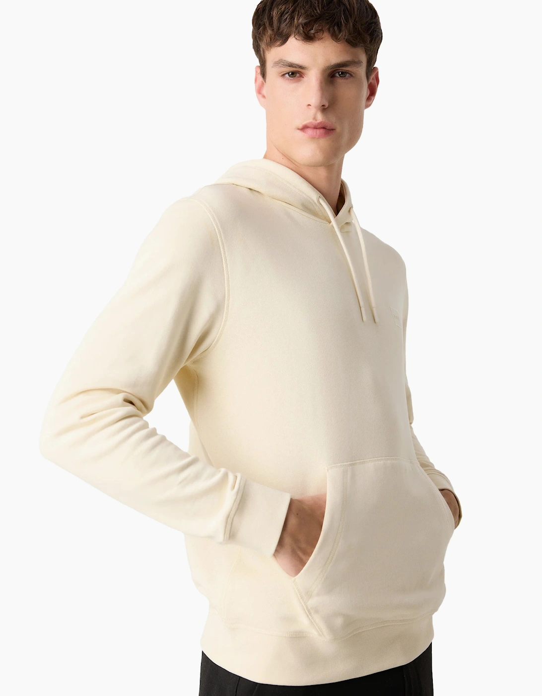 BOSS Wetalk Logo Patch Hoodie Open Yellow