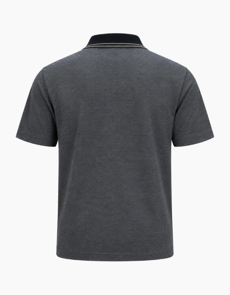 BOSS Relaxed Fit Oxford Piqué New Polo Shirt Dark Blue