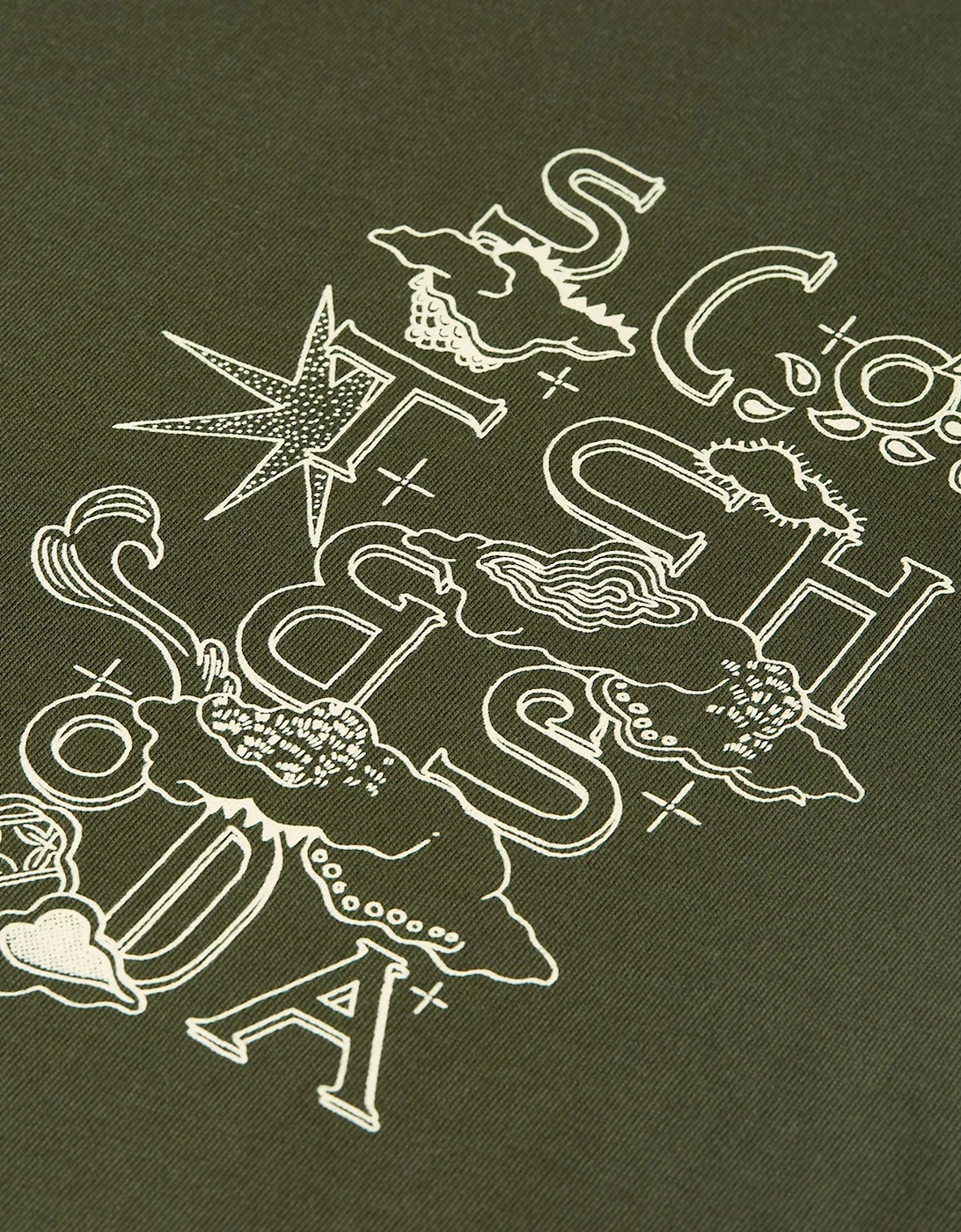 Scotch & Soda Left Chest Artwork Reg Fit T-Shirt Dark Forest
