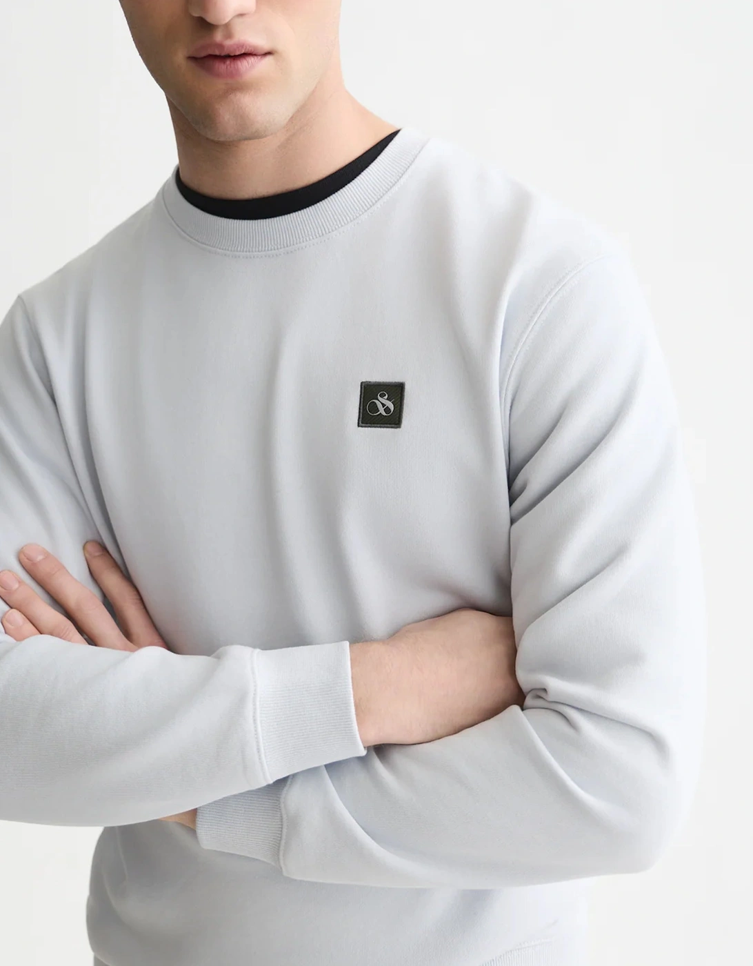 Scotch & Soda Core badge regular fit sweat shirt Grey Dawn