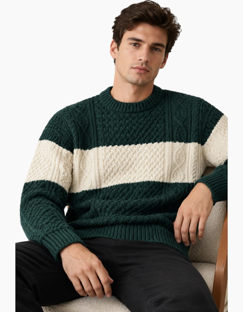 Tu Mens Cable Knit Wool Jumper Chunky Textured Sweater