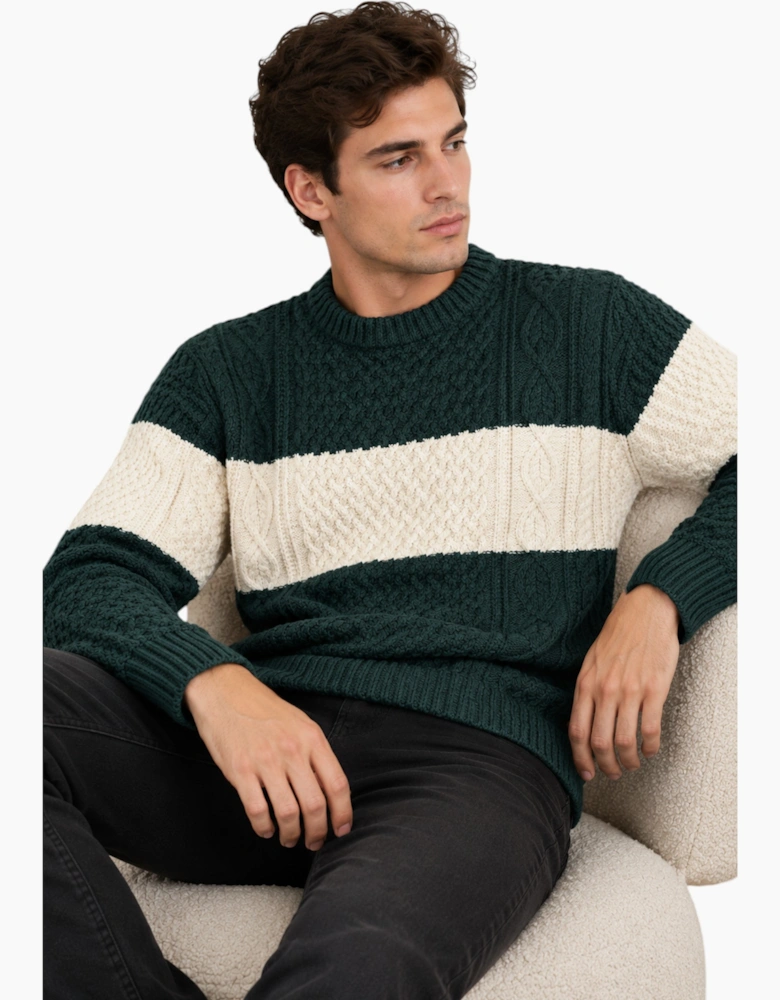 Tu Mens Cable Knit Wool Jumper Chunky Textured Sweater