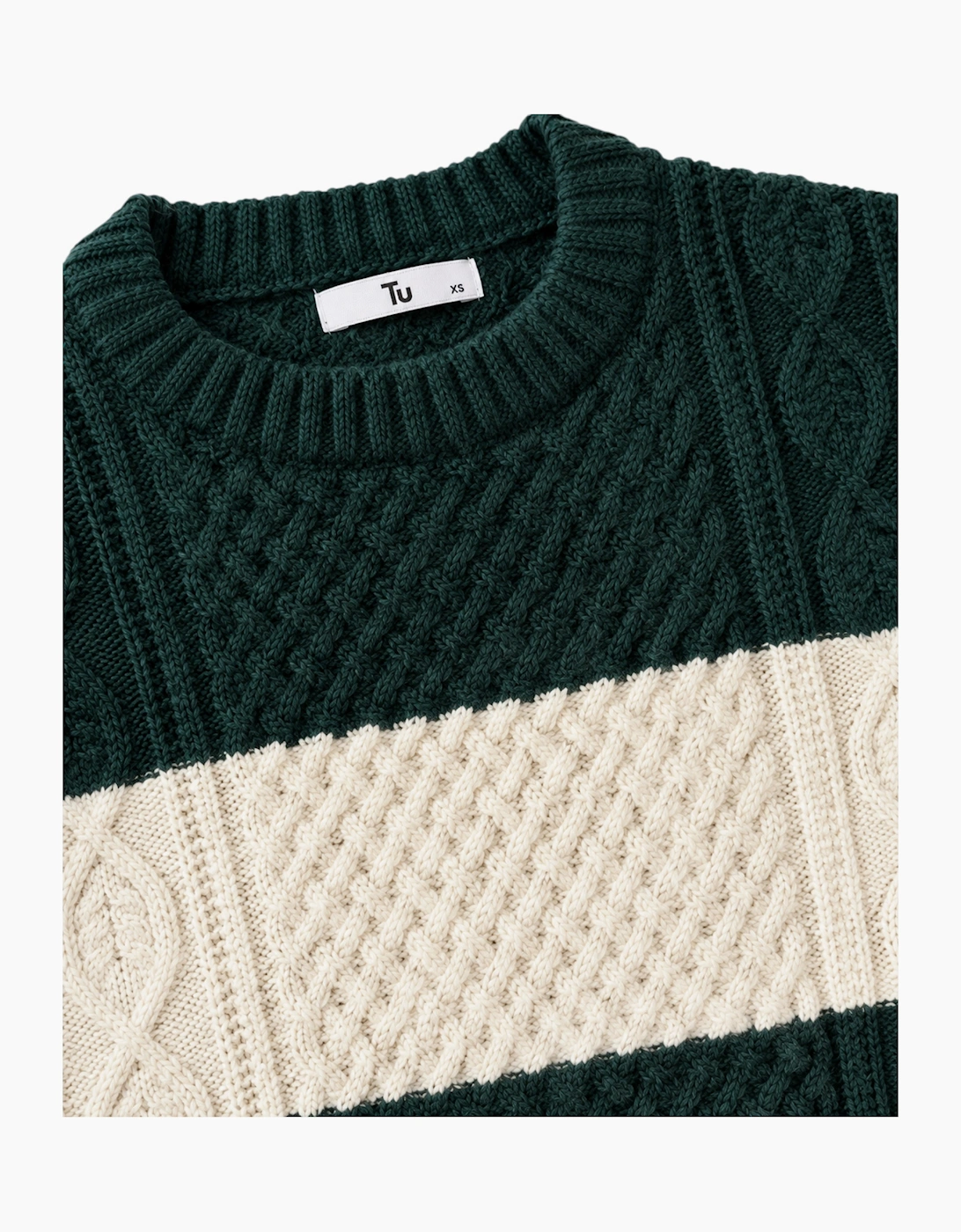 Tu Mens Cable Knit Wool Jumper Chunky Textured Sweater