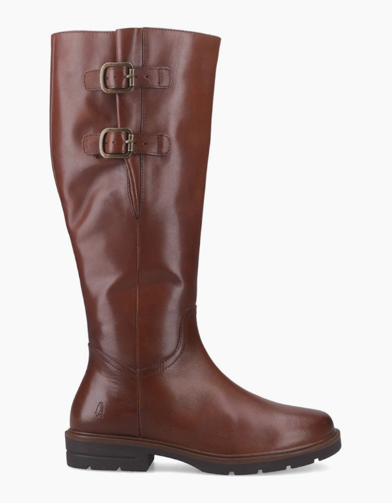 Hush Puppies TALLULAH Womens Leather Long Boots Tan