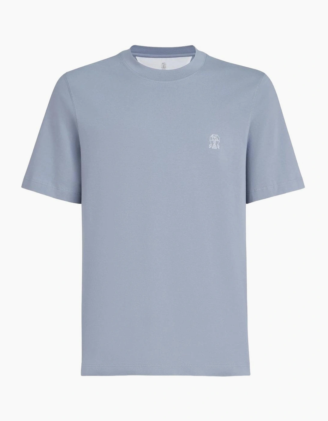 Brunello Cucinelli Logo Print T-Shirt in Blue