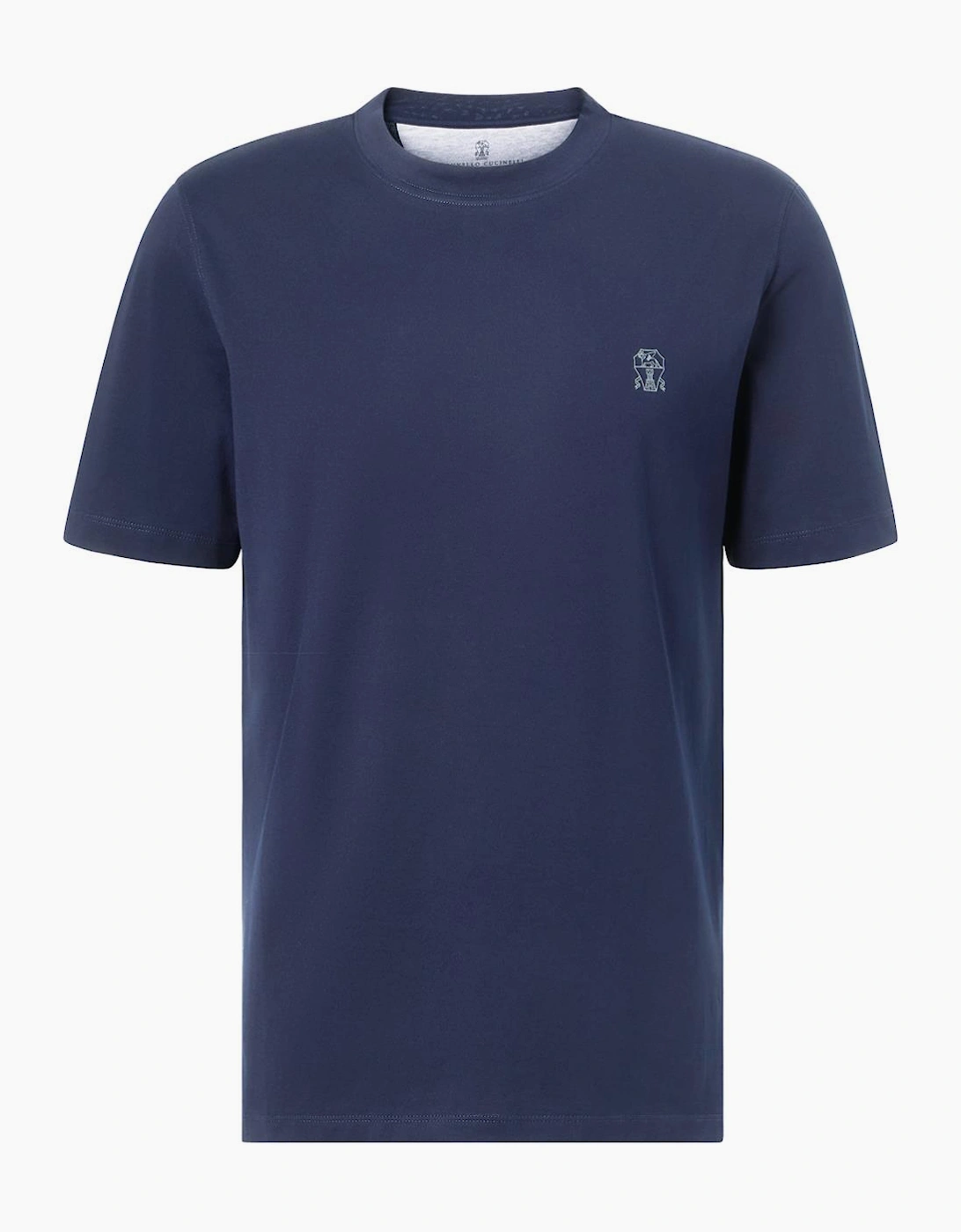 Brunello Cucinelli Logo Print T-Shirt in Navy