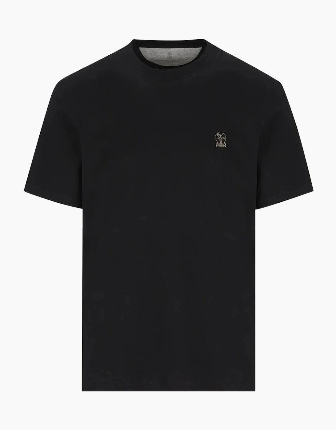 Brunello Cucinelli Logo Print T-Shirt in Black