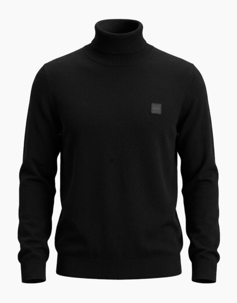 BOSS Akiro Roll Neck Logo Jumper Black