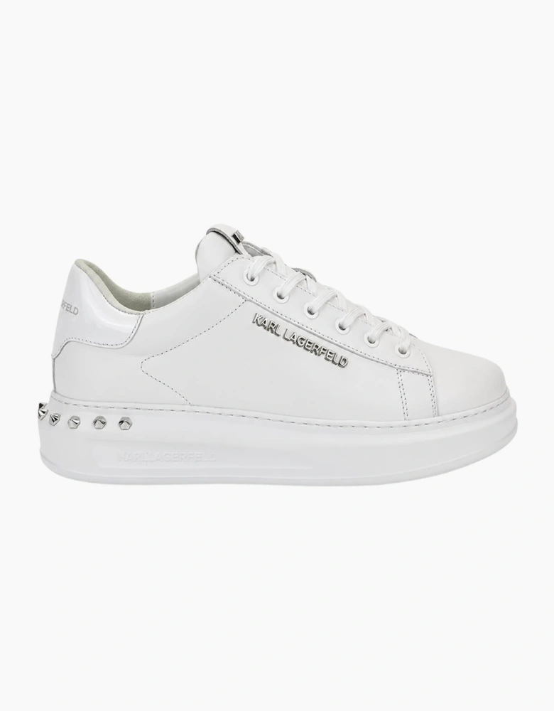 Studded Metal Logo White Sneaker