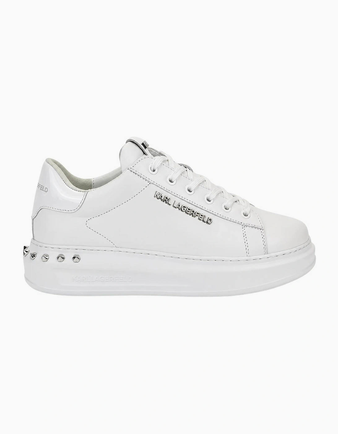 Studded Metal Logo White Sneaker