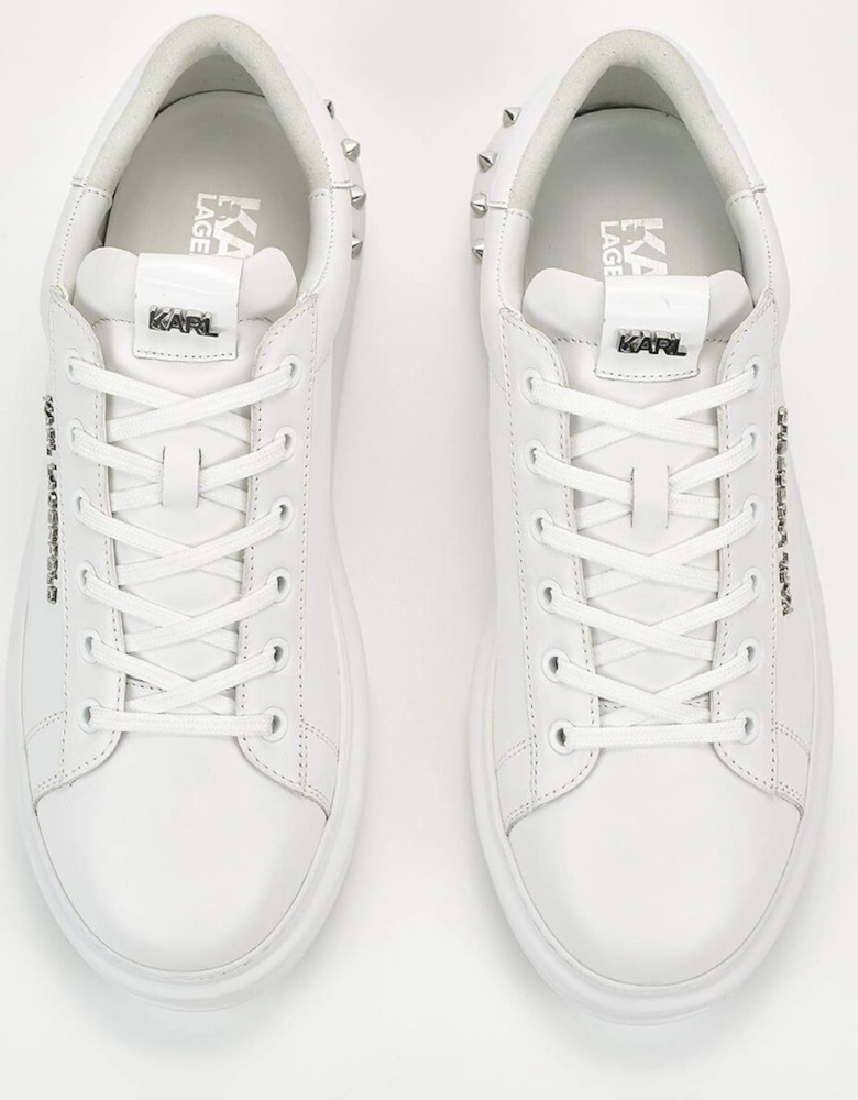 Studded Metal Logo White Sneaker