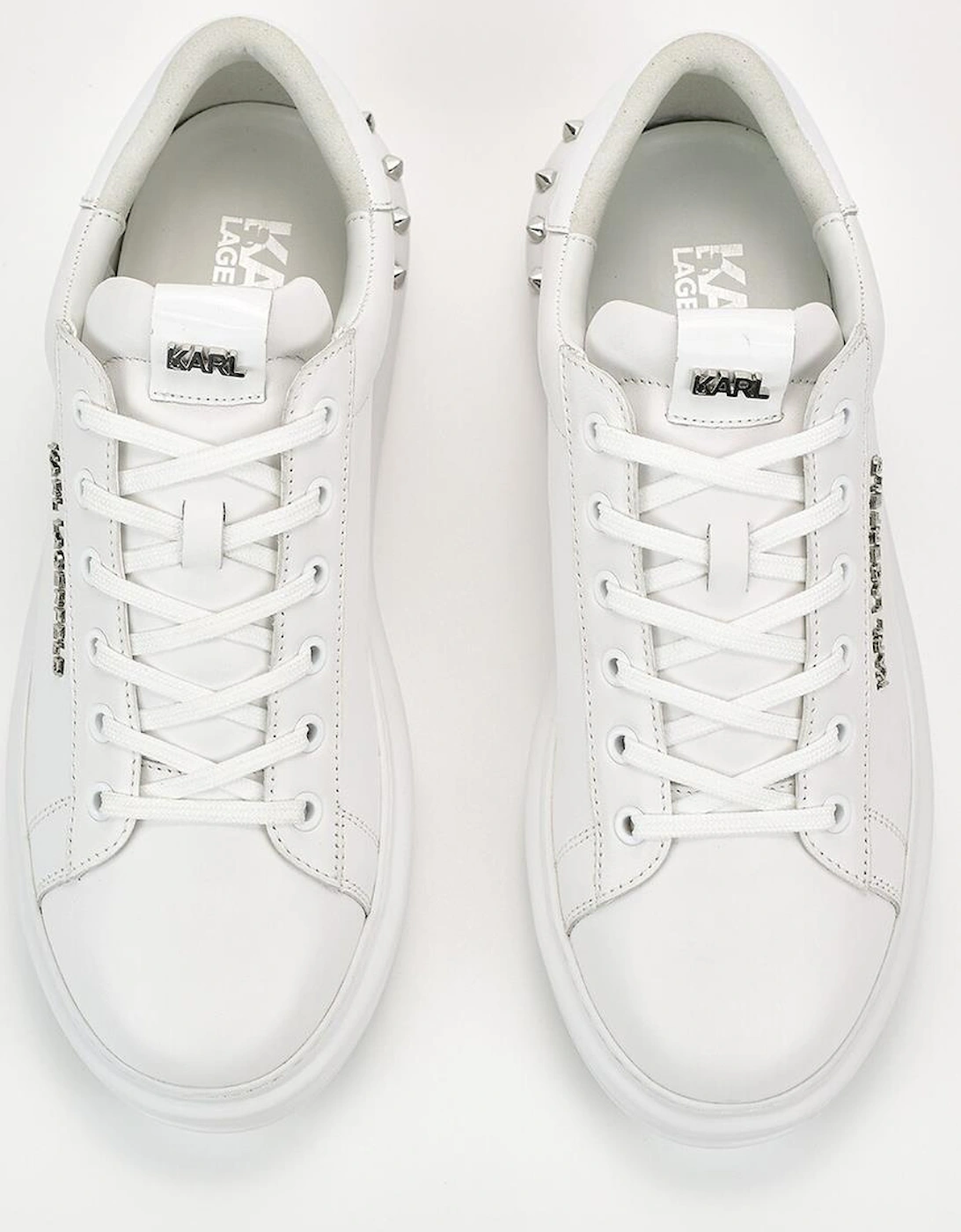 Studded Metal Logo White Sneaker