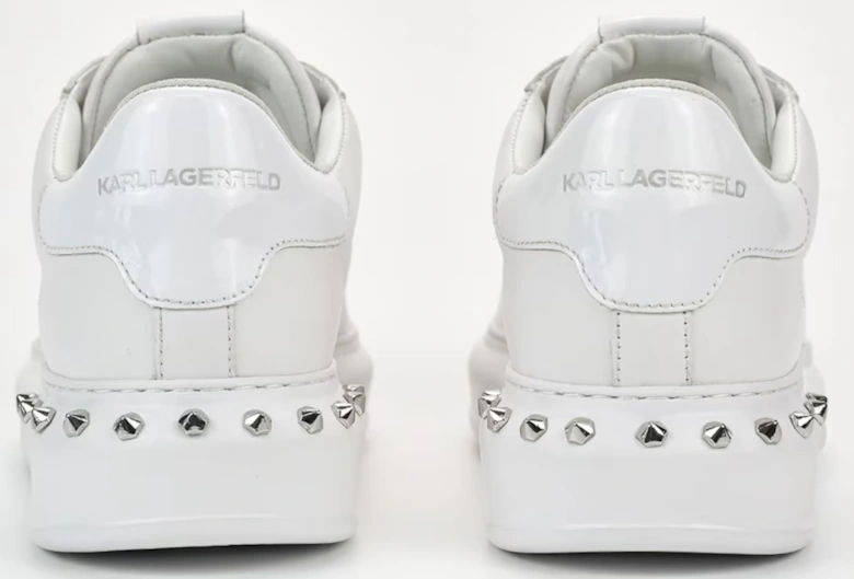 Studded Metal Logo White Sneaker