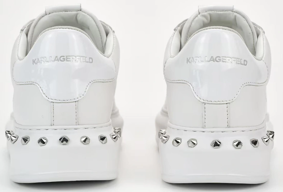 Studded Metal Logo White Sneaker