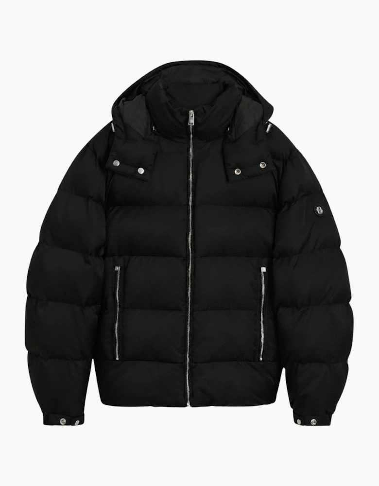 H-Corbinian-264 Monogram Logo Black Puffer Jacket