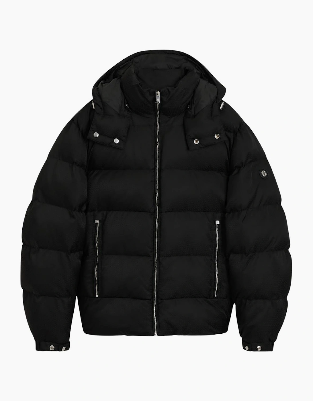 H-Corbinian-264 Monogram Logo Black Puffer Jacket
