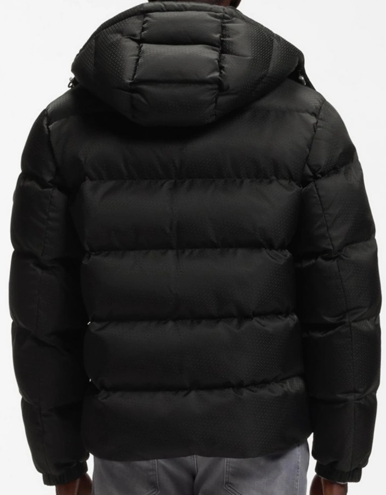 H-Corbinian-264 Monogram Logo Black Puffer Jacket