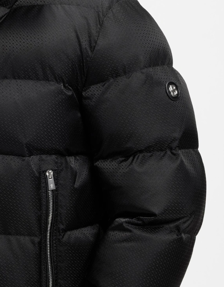 H-Corbinian-264 Monogram Logo Black Puffer Jacket