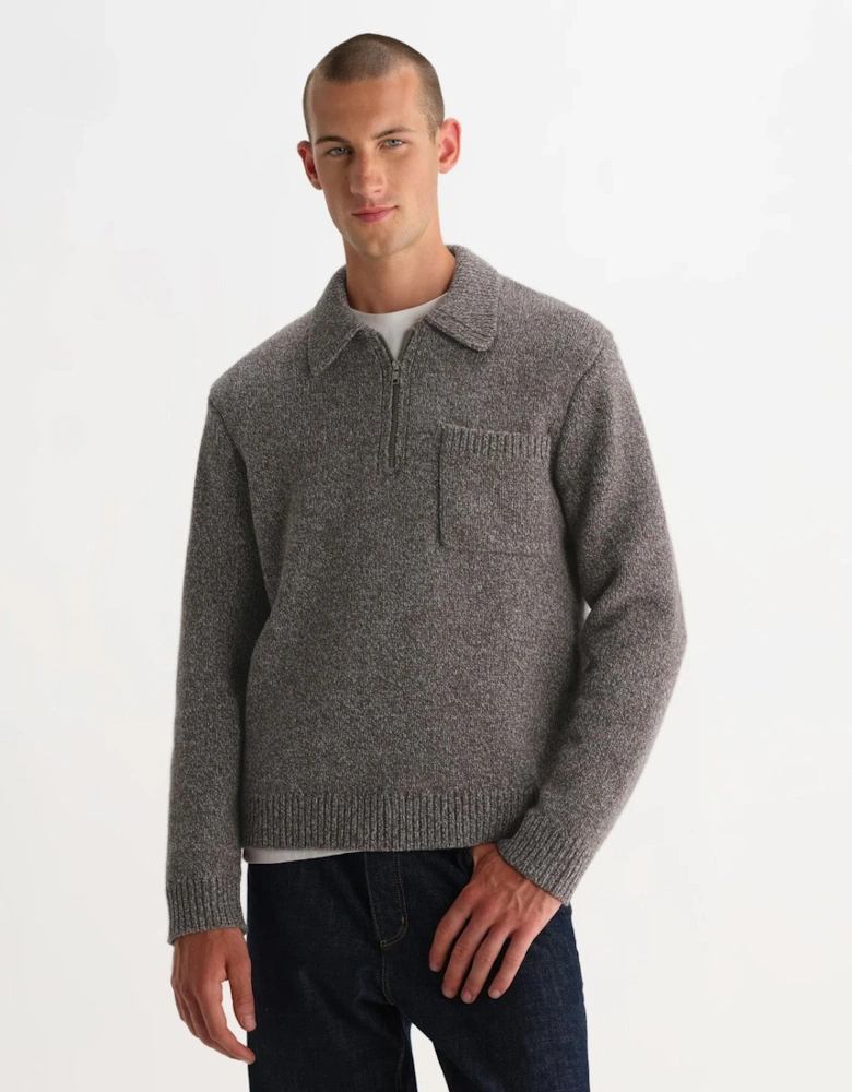 Wax London Alpha Twist Fleck Wool Polo