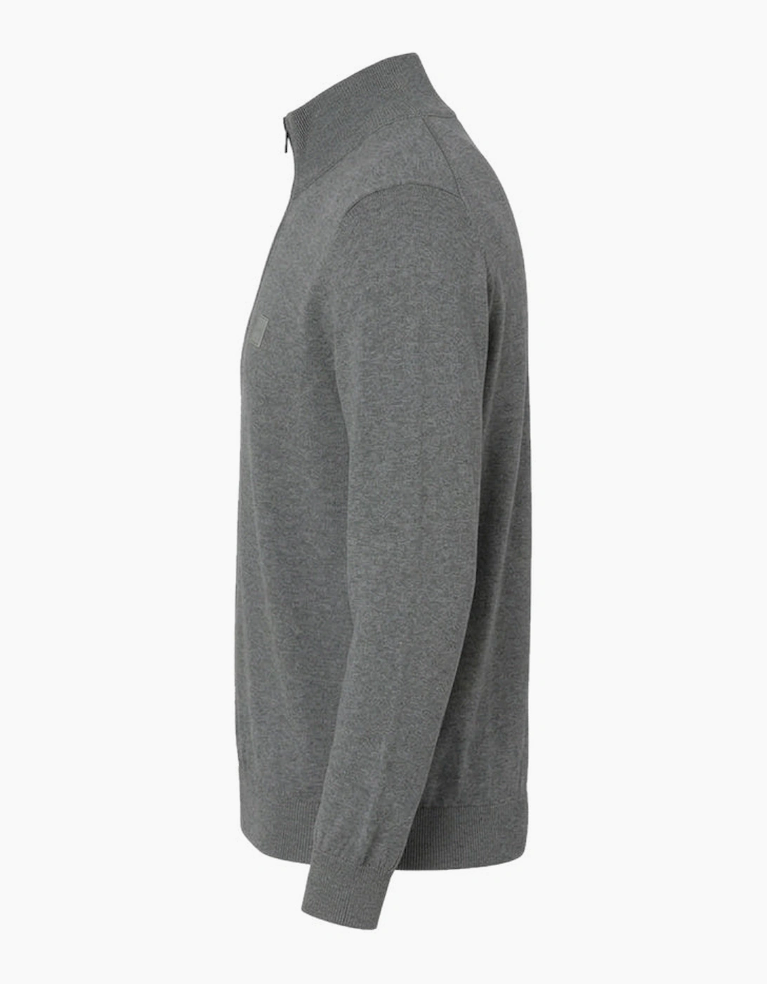 BOSS Kanobix Zip Neck Jumper Grey