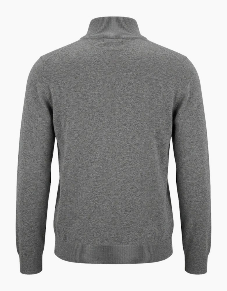 BOSS Kanobix Zip Neck Jumper Grey