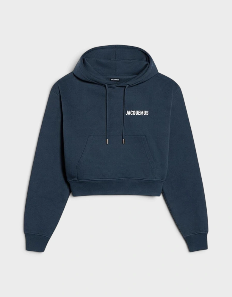 Logo Le Cropped Sweatshirt Court Hoodie Dark Navy