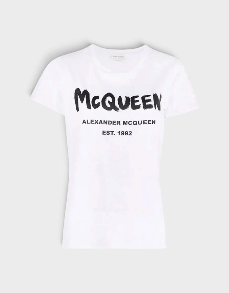 Graffiti Logo Short-Sleeve T-Shirt White Black