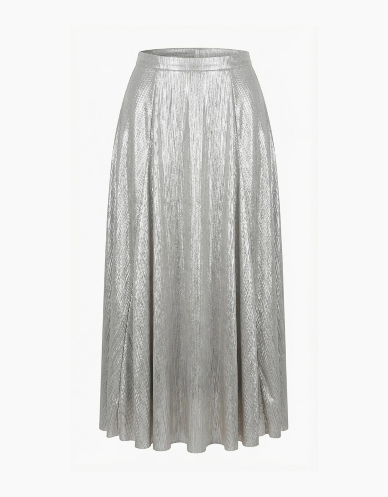 Daphne Metallic Skirt-Silver