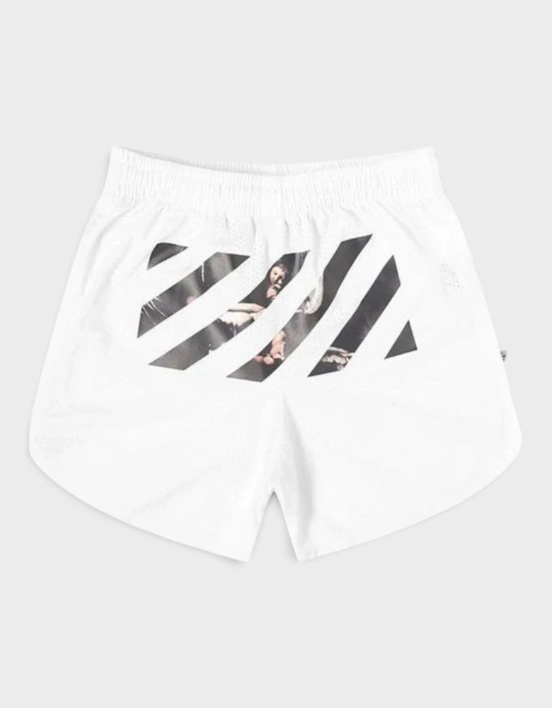 Caravaggio Diag Stripe Shorts White