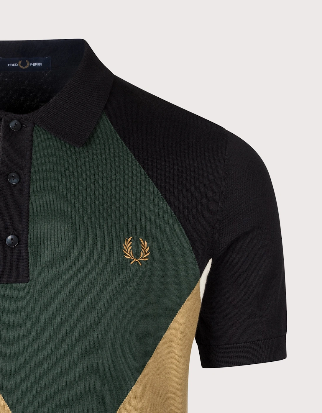 Regular Fit Offset Argyle Knitted Shirt