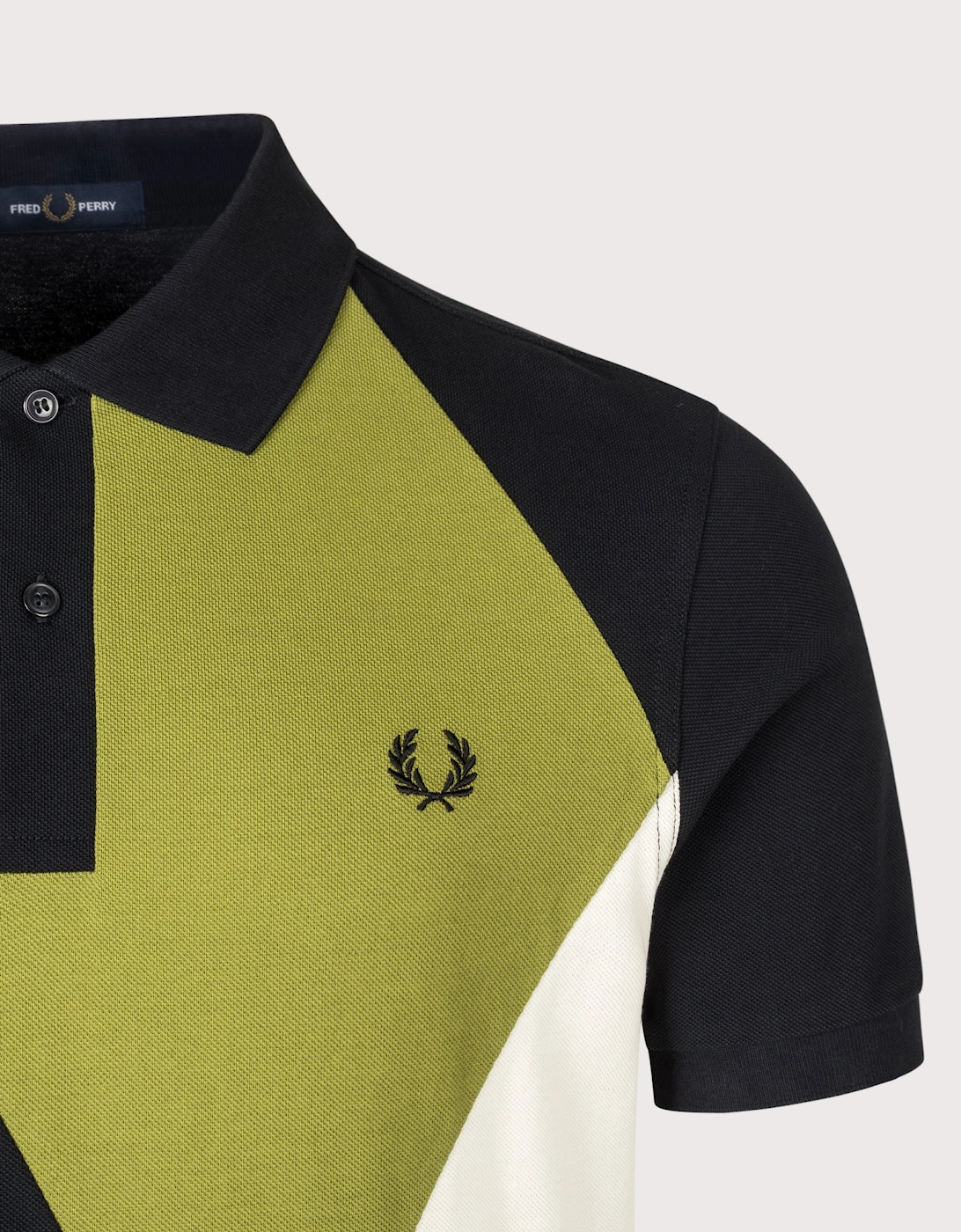 Regular Fit Offset Argyle Cut and Sew Polo Shirt