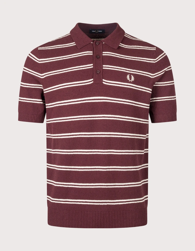 Regular Fit Boucle Stripe Knitted Shirt