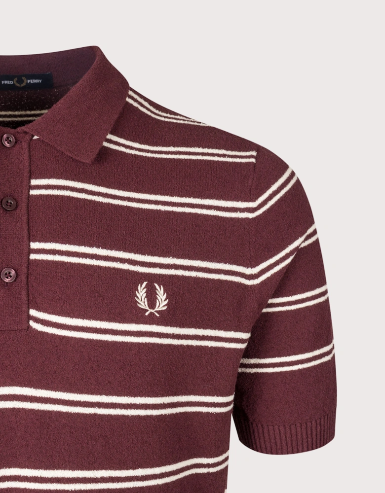 Regular Fit Boucle Stripe Knitted Shirt