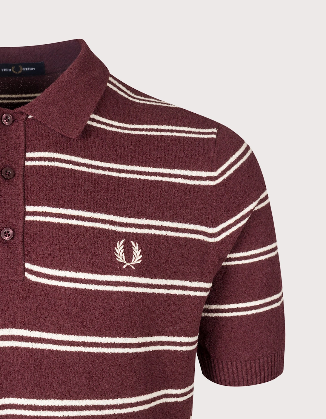 Regular Fit Boucle Stripe Knitted Shirt