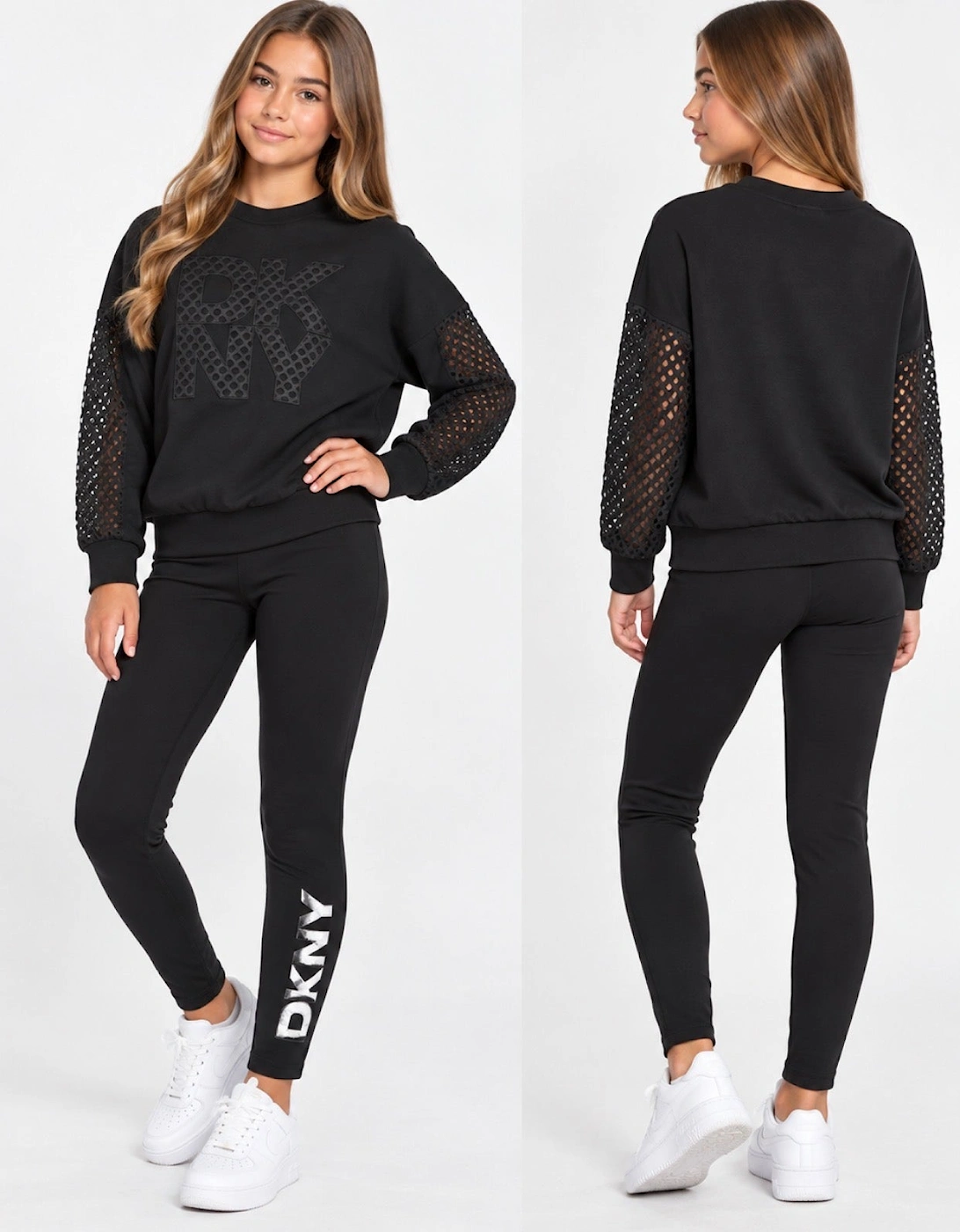DKNY BLACK SWEATSHIRT & LEGGINGS SET D62906 D62885