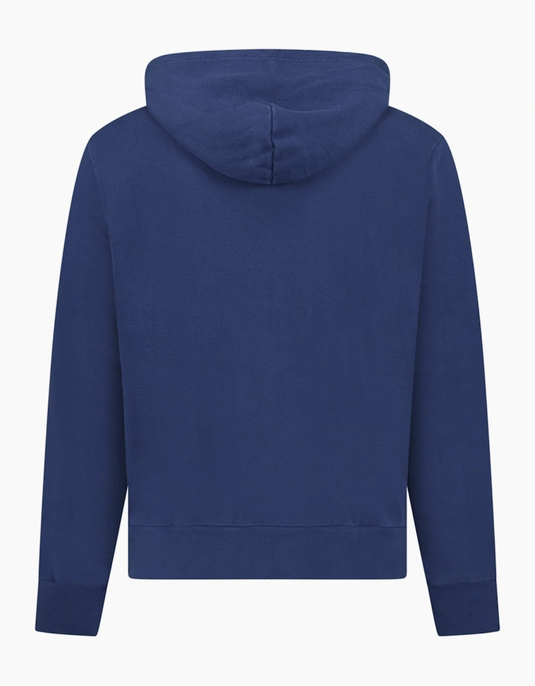 Ralph Lauren Logo-Embroidered Zip-Up Hoodie in Dark Blue