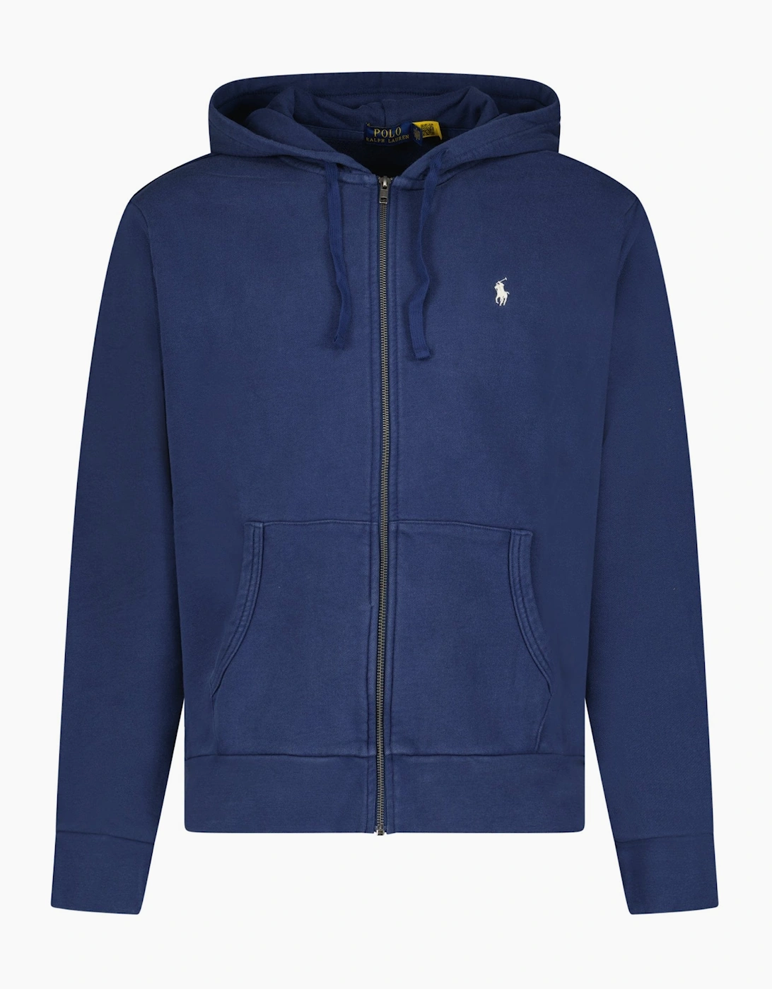 Ralph Lauren Logo-Embroidered Zip-Up Hoodie in Dark Blue
