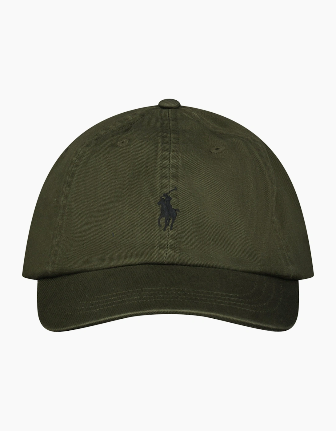 Polo Ralph Lauren Cotton Chino Baseball Cap in Khaki Green with Black Logo