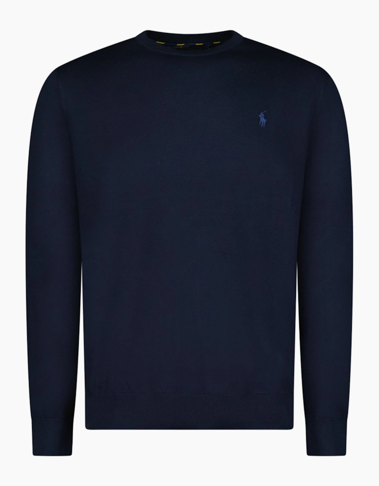 Ralph Lauren Slim Fit Cotton Jumper in Navy